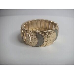 Vintage Gold Tone Silver Tone bracelet Crescent Moon Jewelry Costume